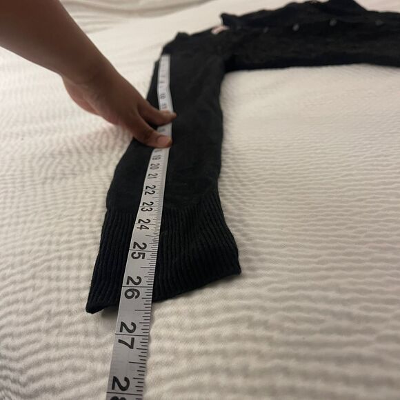 Vintage Merona Women’s Black Lace Front Cardigan Sweater Knit Top Size M - Picture 5 of 9